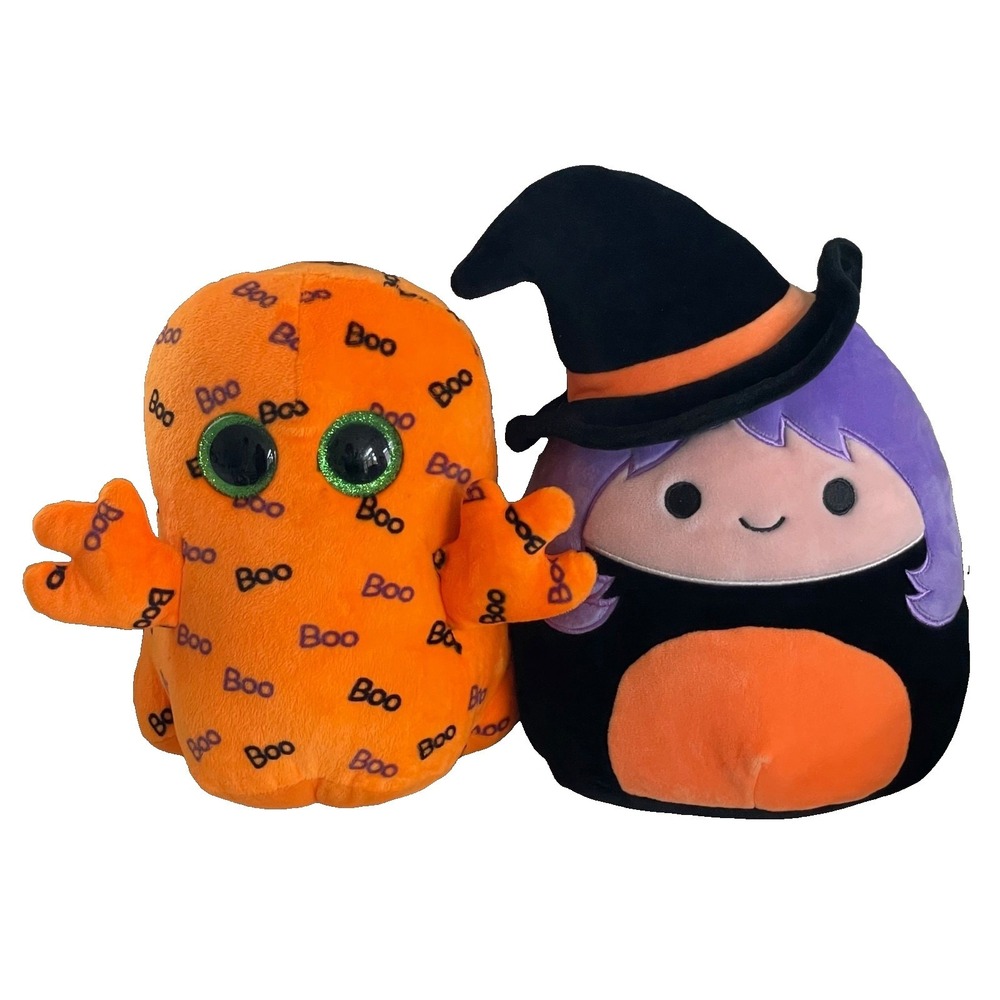 Madeline Squishmallows 11 inch and Ghoulie 9" TY Set 2 Ghost Witch